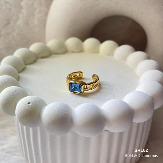 Statement Ring | SR162 | Blue Stone Gold