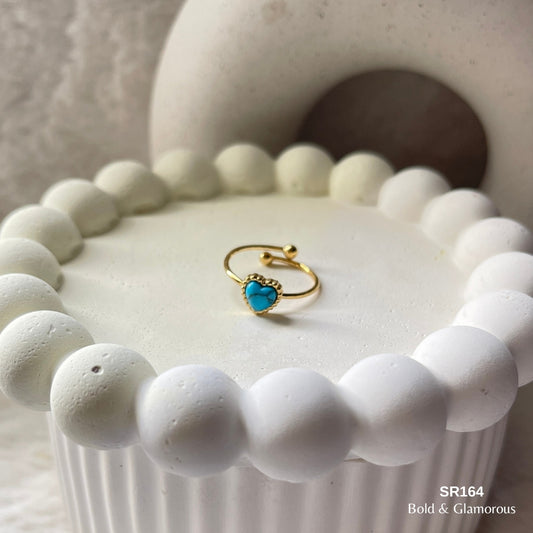 Marble Ring | SR164 | Heart Blue Stone