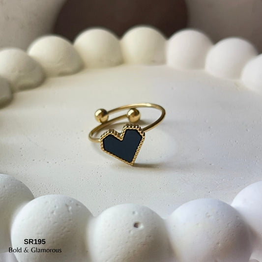 Statement Ring | SR195 | Black Heart