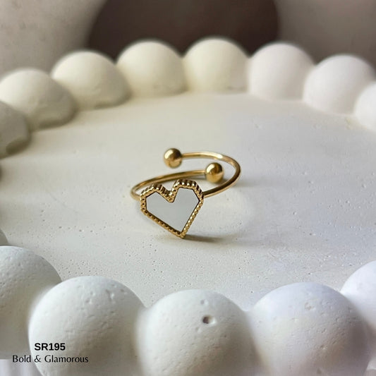Statement Ring | SR195 | White Heart
