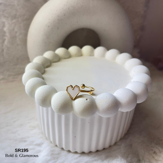 Statement Ring | SR195 | White Heart