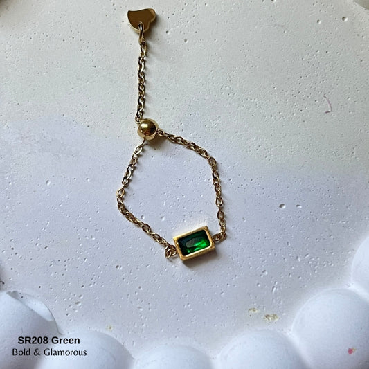 Chain Ring | SR208 | Green Stone