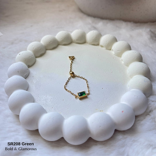 Chain Ring | SR208 | Green Stone