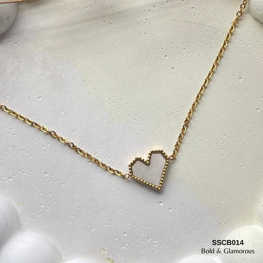 Chain Bracelet | SSCB014 | Heart White