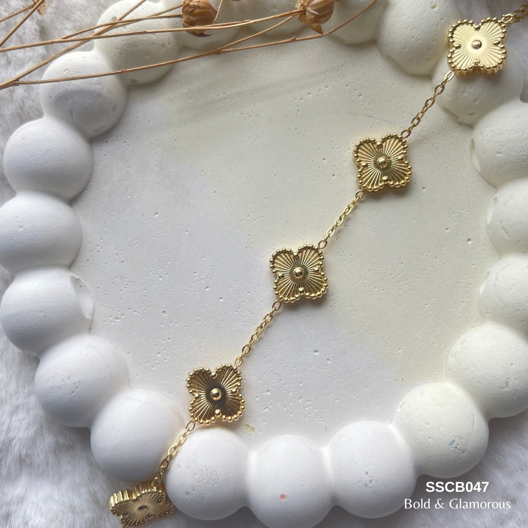 Chain Bracelet | SSCB047 | Clover - Gold