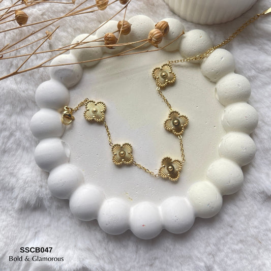 Chain Bracelet | SSCB047 | Clover - Gold