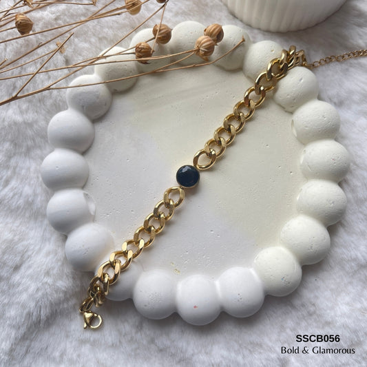 Chain Bracelet | SSCB056 | Black Chunky