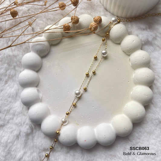 Chain Bracelet | SSCB063 | Layered Balling Pearls