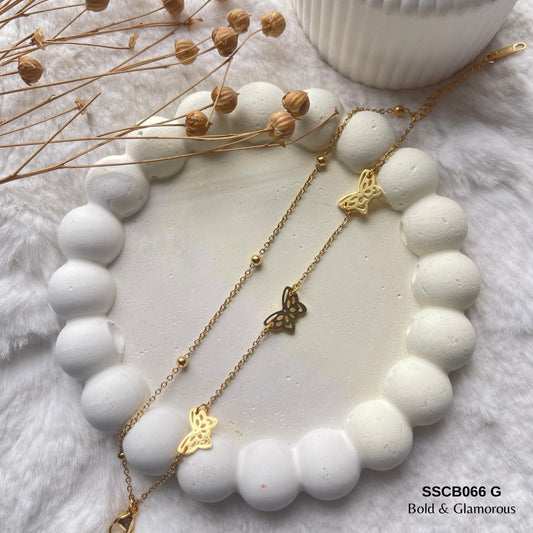 Chain Bracelet | SSCB066 | Layered Butterfly Gold