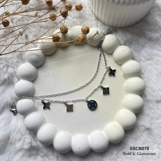 Chain Bracelet | SSCB070 | Layered Motif Silver