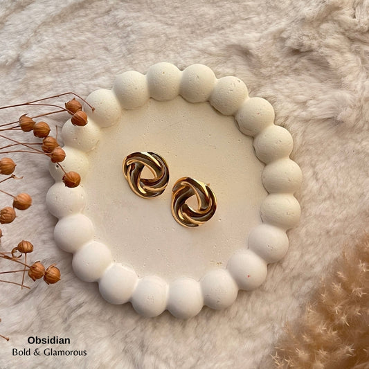 Statement Earring | STE031 | Obsidian