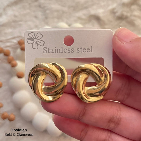 Statement Earring | STE031 | Obsidian