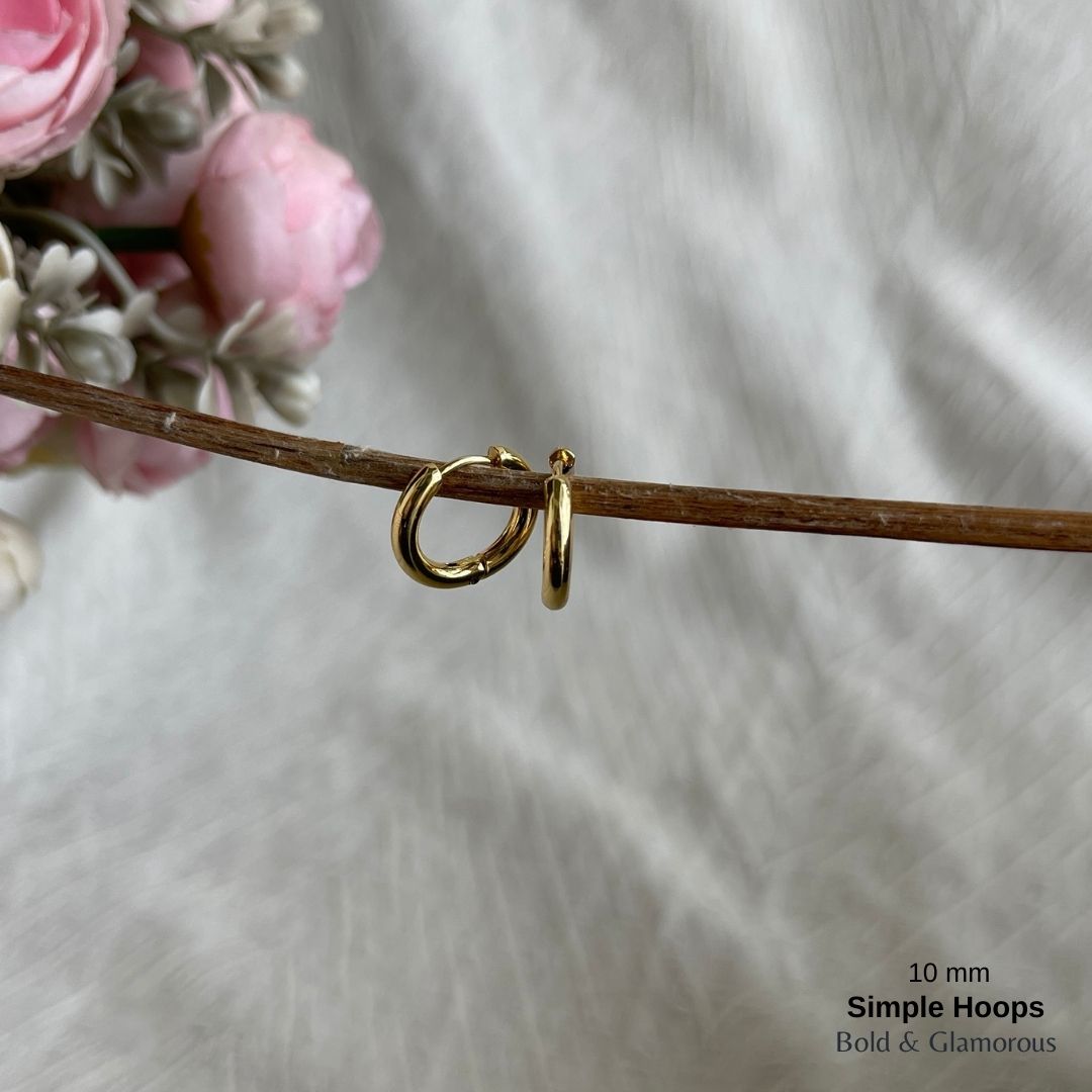 Simple Hoop Earring | 10mm | Gold
