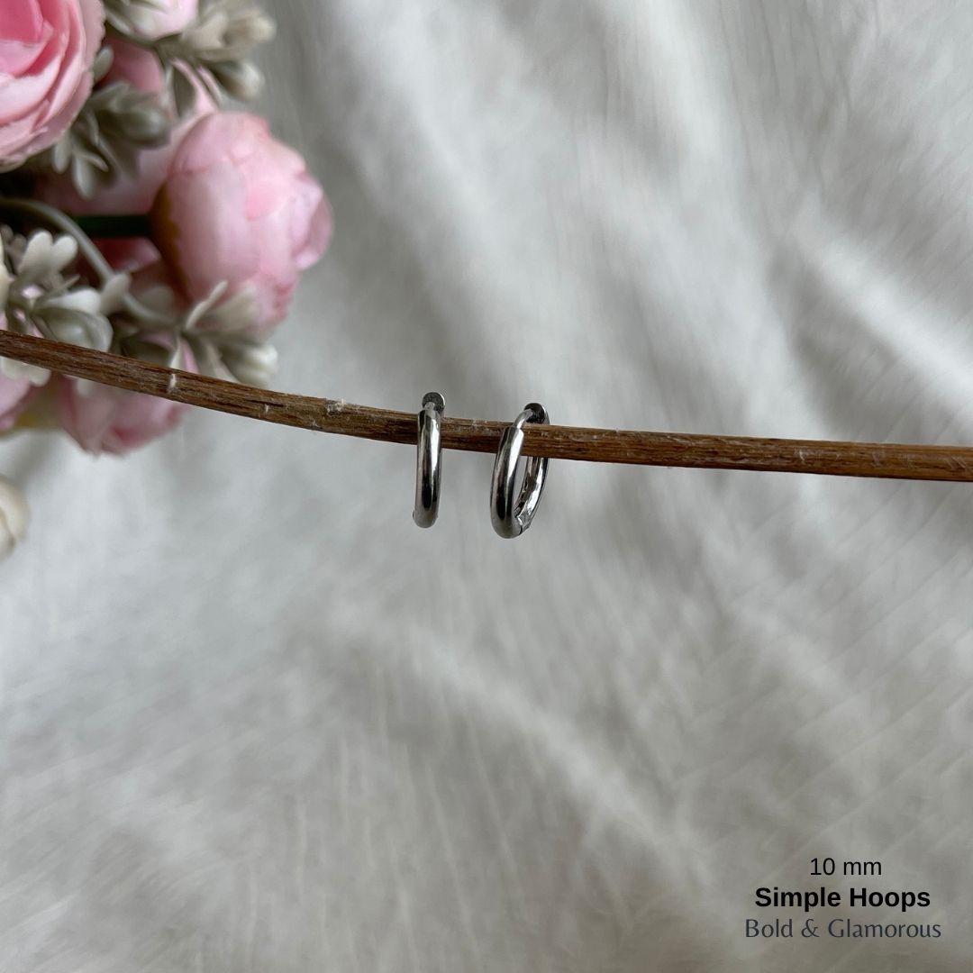 Simple Hoop Earring | 10mm | Silver
