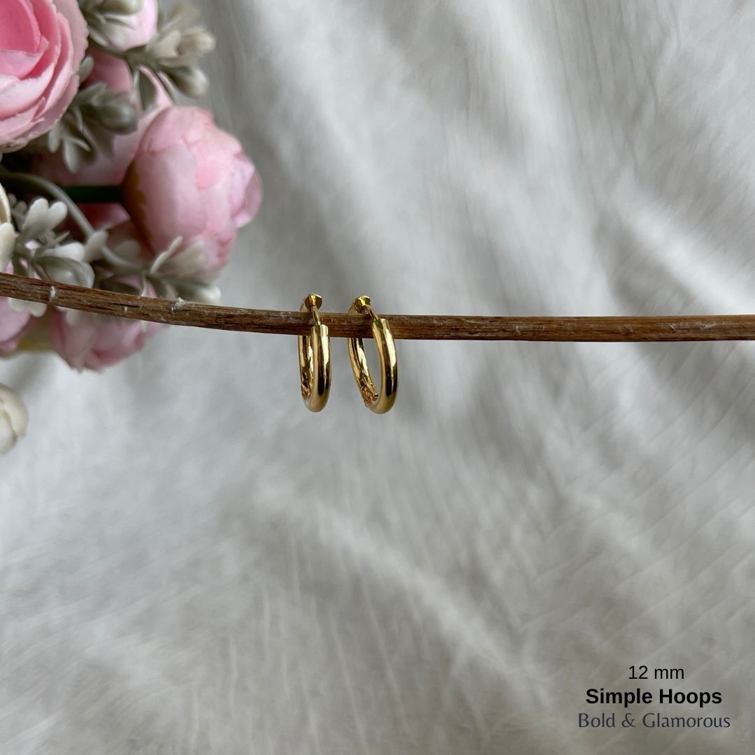 Simple Hoop Earring | 12mm | Gold