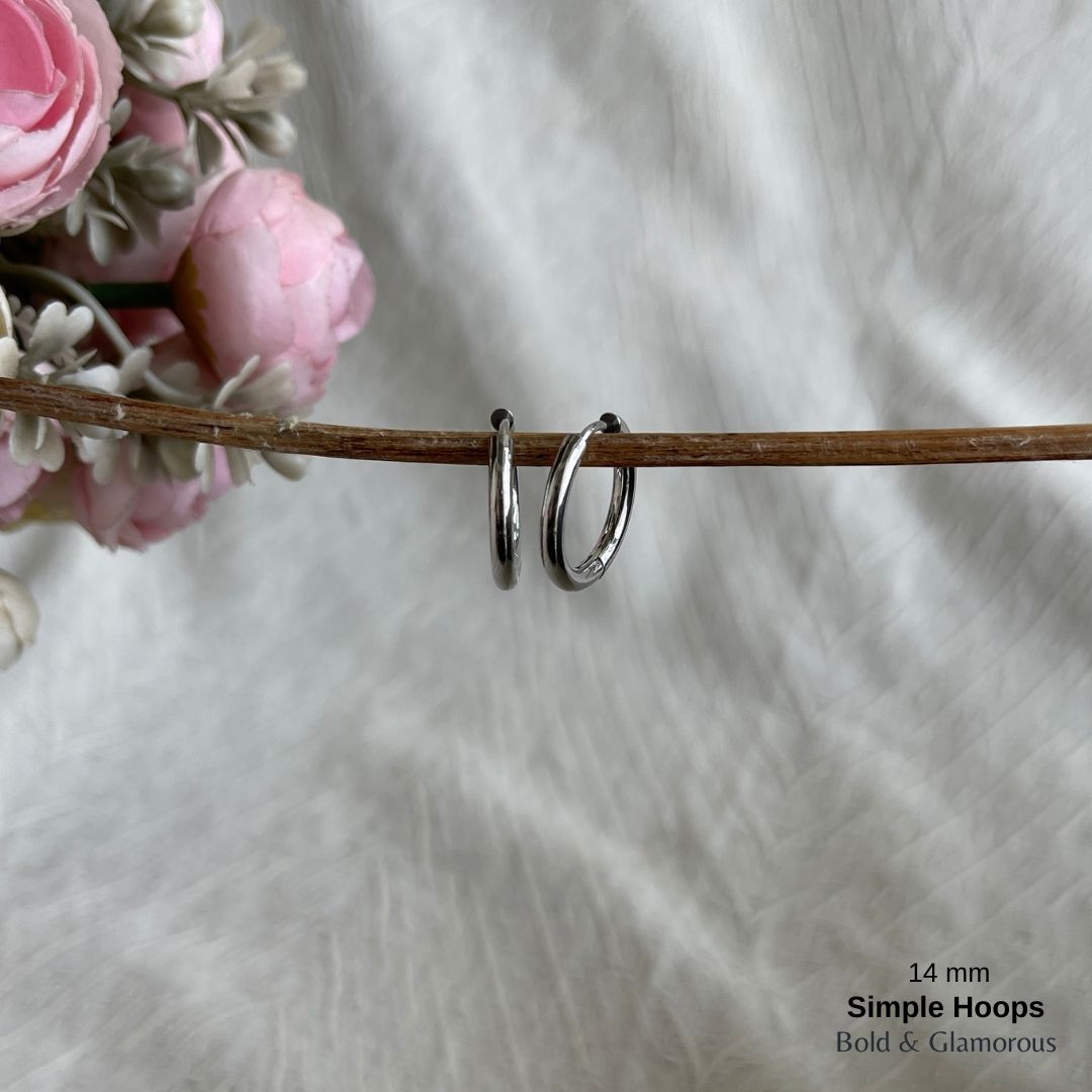 Simple Hoop Earring | 14mm | Silver