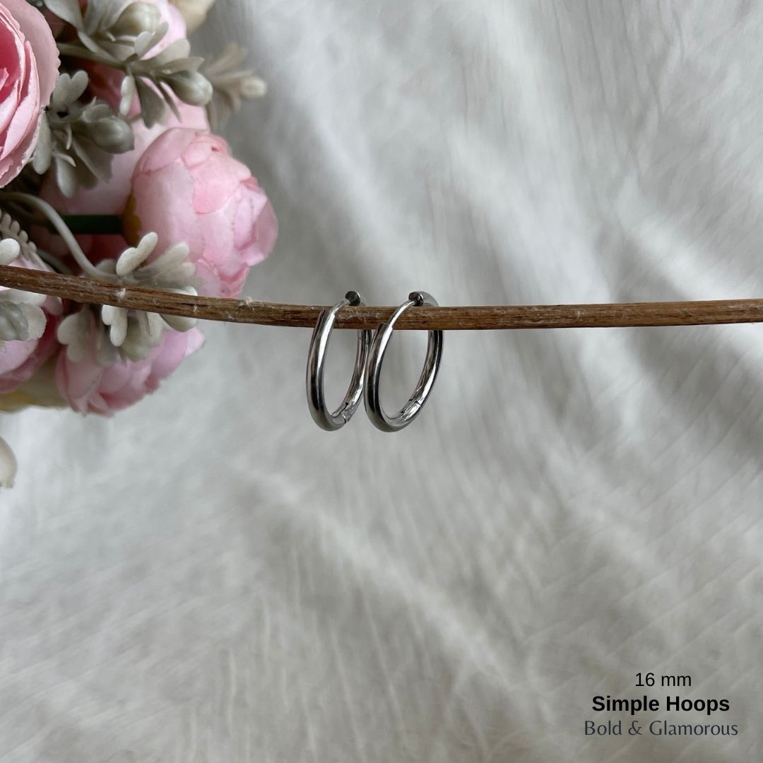 Simple Hoop Earring | 16mm | Silver