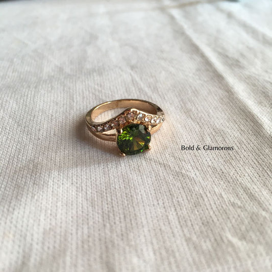 Diamond Cut Ring | DCR03 | Olive Green
