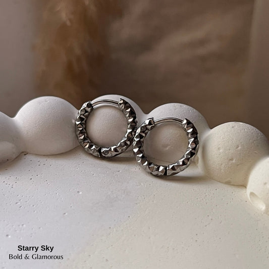 Hoop Earring | Starry Sky | Silver