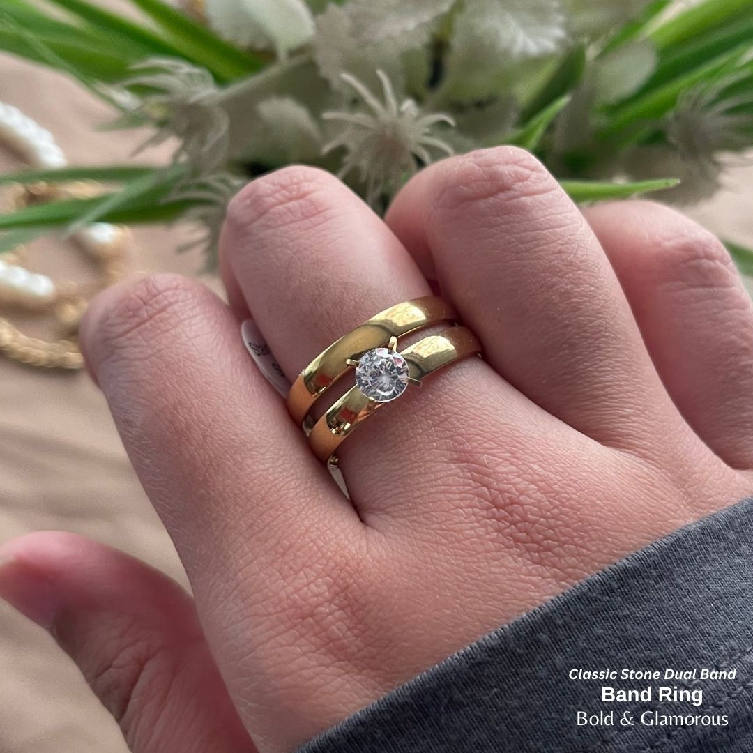 SS Finger Ring | SS01 | Stone-Simple Band Duo