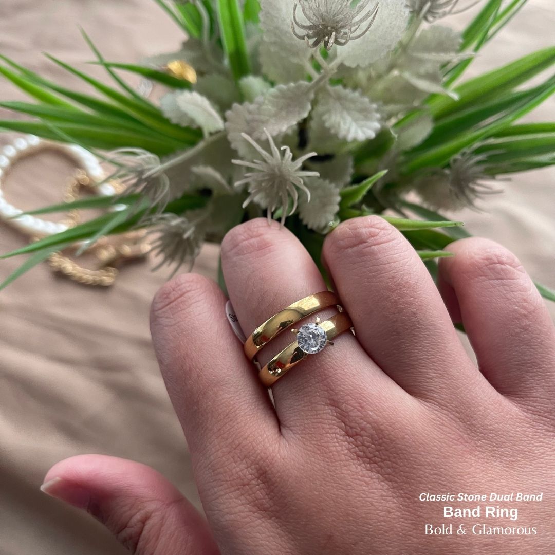 SS Finger Ring | SS01 | Stone-Simple Band Duo