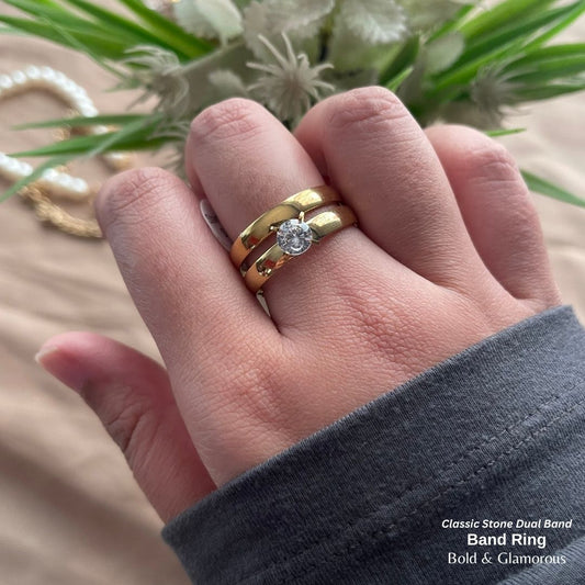 SS Finger Ring | SS01 | Stone-Simple Band Duo