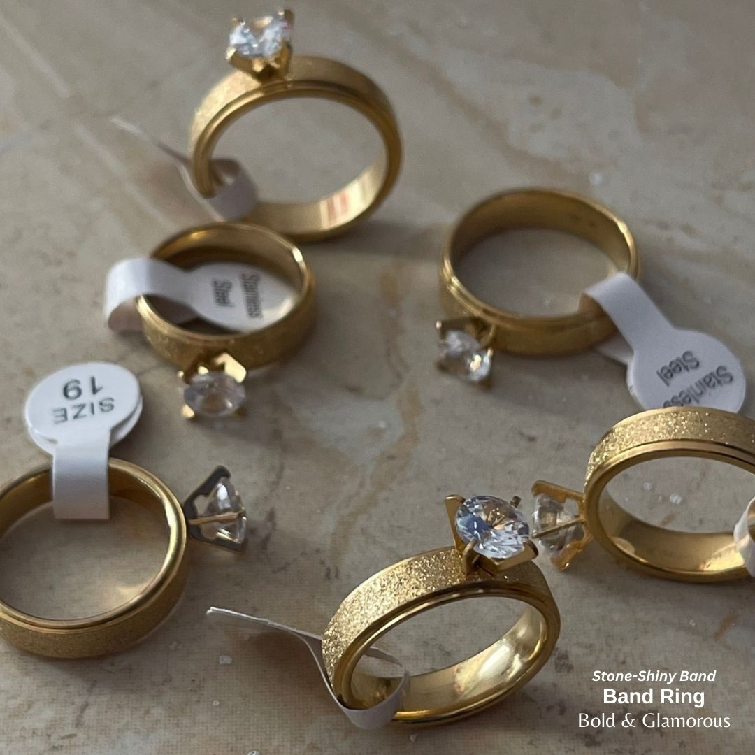 SS Finger Ring | SS01 | Stone-Shiny Band