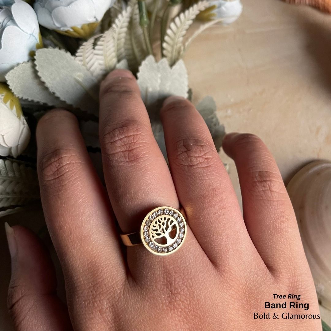 SS Finger Ring | SS01 | Stone Round Tree