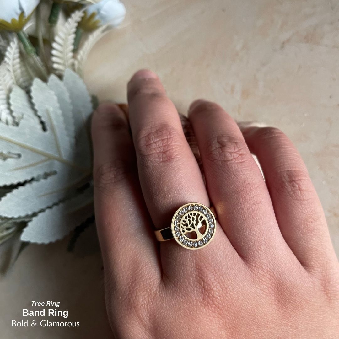 SS Finger Ring | SS01 | Stone Round Tree