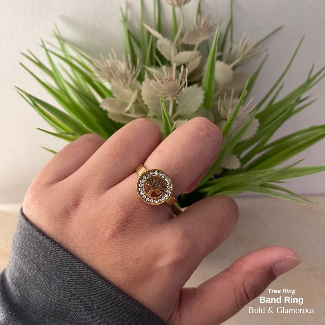 SS Finger Ring | SS01 | Stone Round Tree