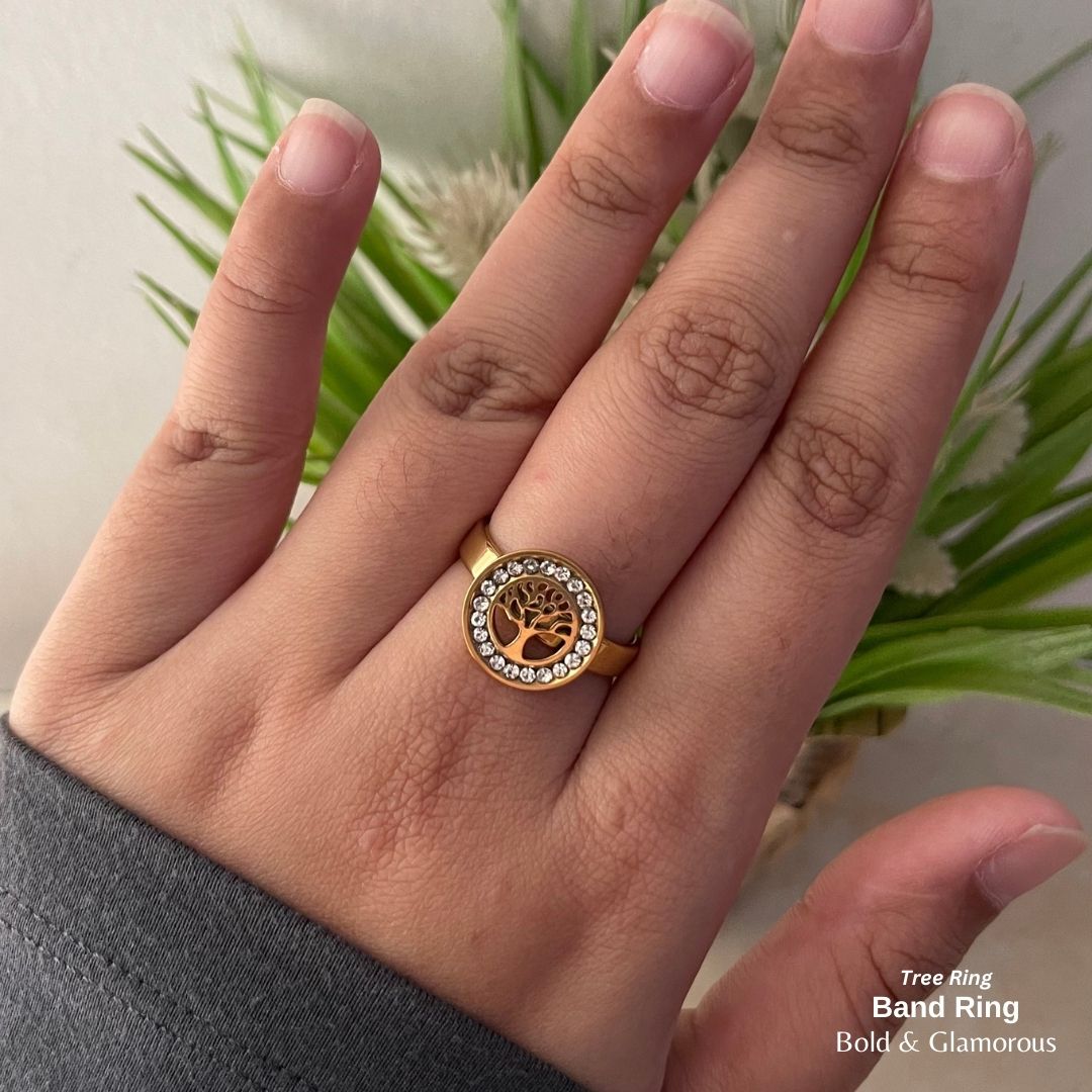 SS Finger Ring | SS01 | Stone Round Tree