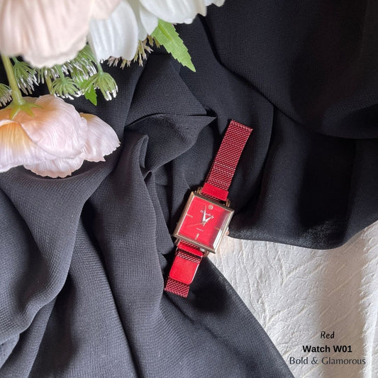 Magnetic Square Shape Watch | W01 | Red