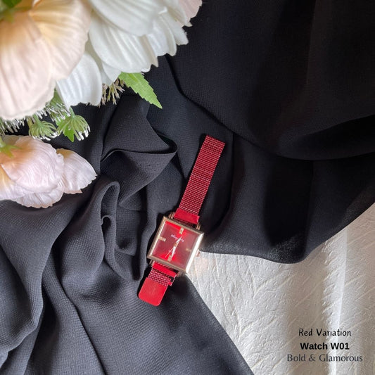 Magnetic Square Shape Watch | W01-V | Red