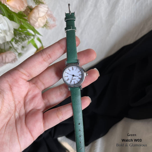 Classic Round Shape Watch | W03 | Green