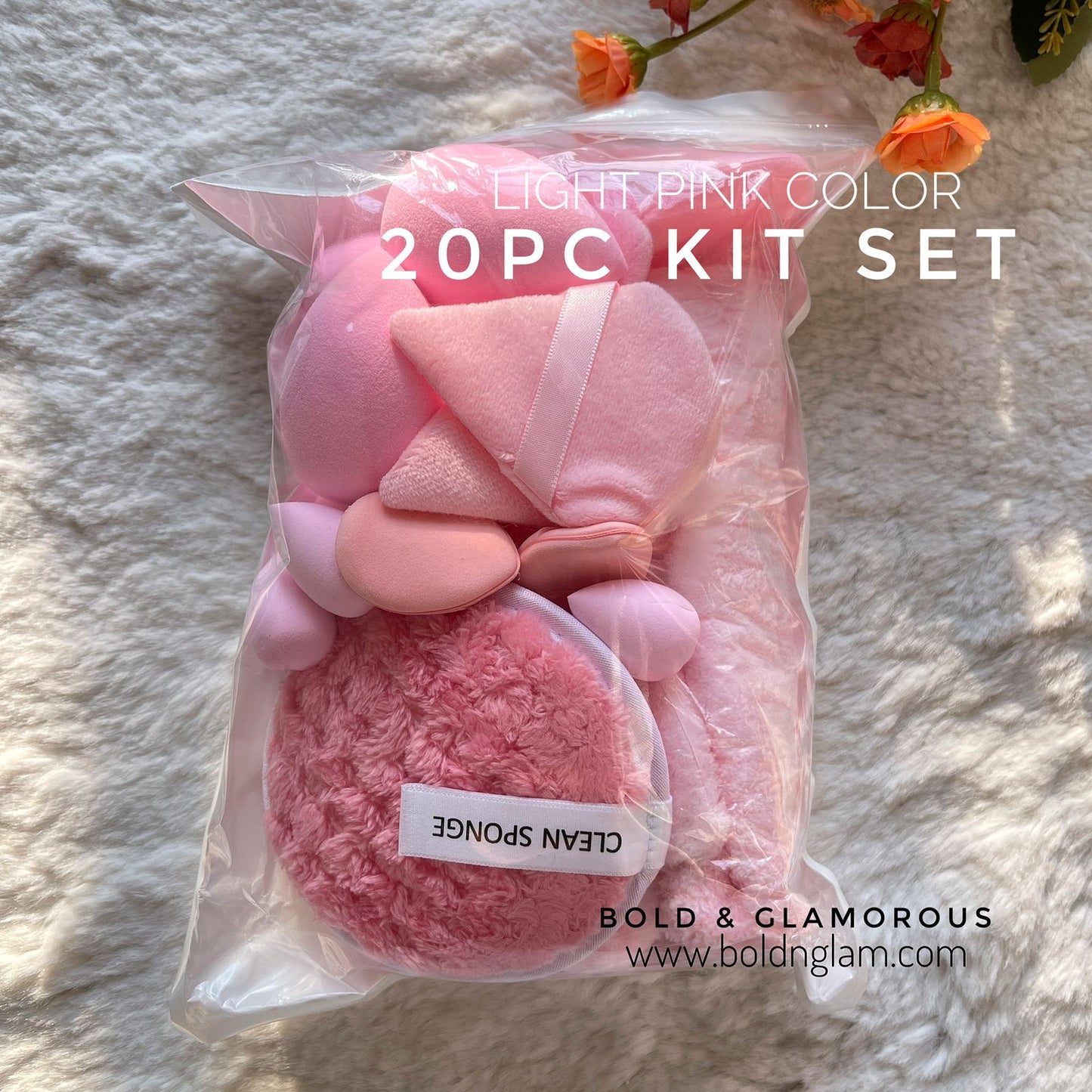 20PC Makeup Puff Set | Light Pink