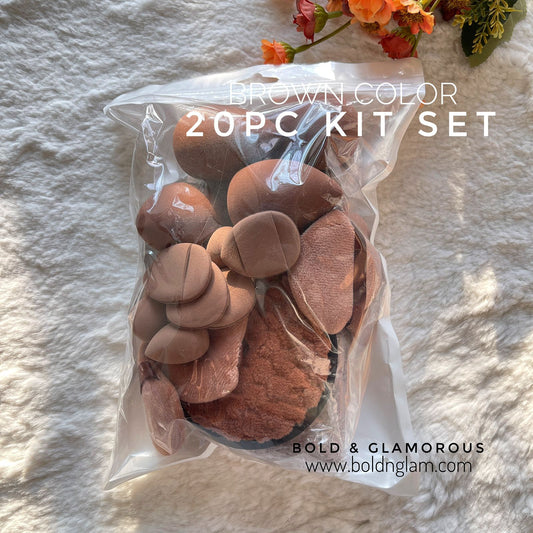 20PC Makeup Puff Set | Brown