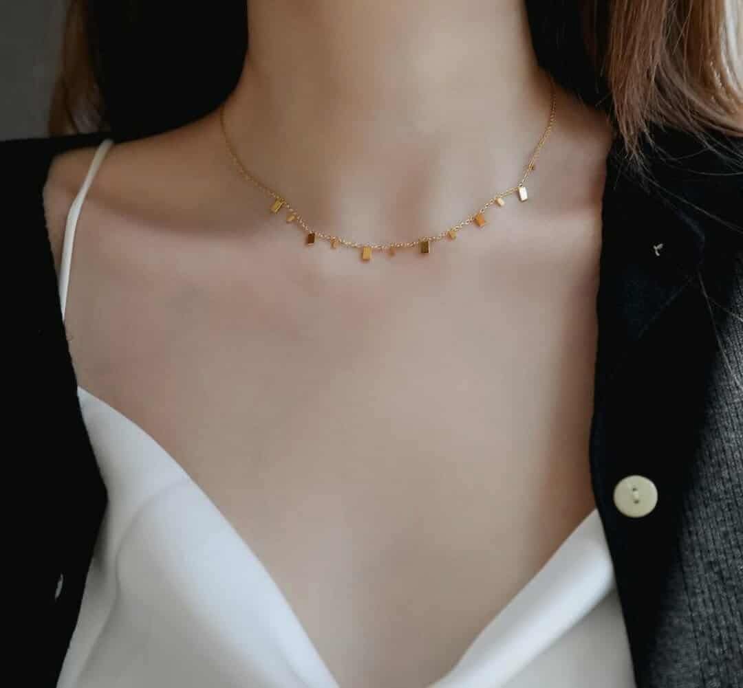 Necklace | SN189 | Dainty Rectangular