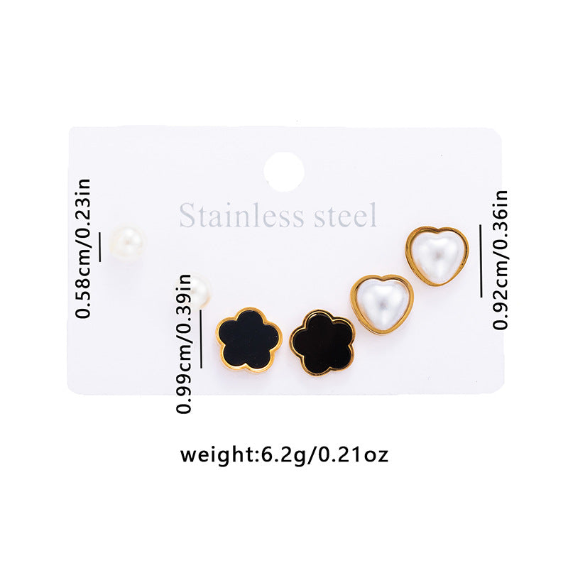 Stud Earring Set | STSES005 | Set#5 Love Pearls