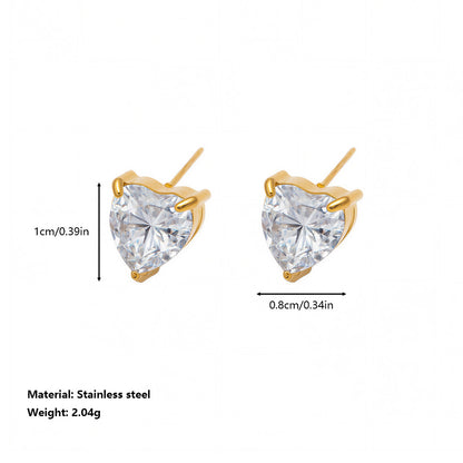 Stud Earring | STE101 | Zircon Heart