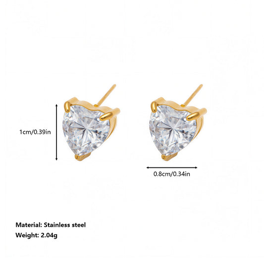 Stud Earring | STE101 | Zircon Heart