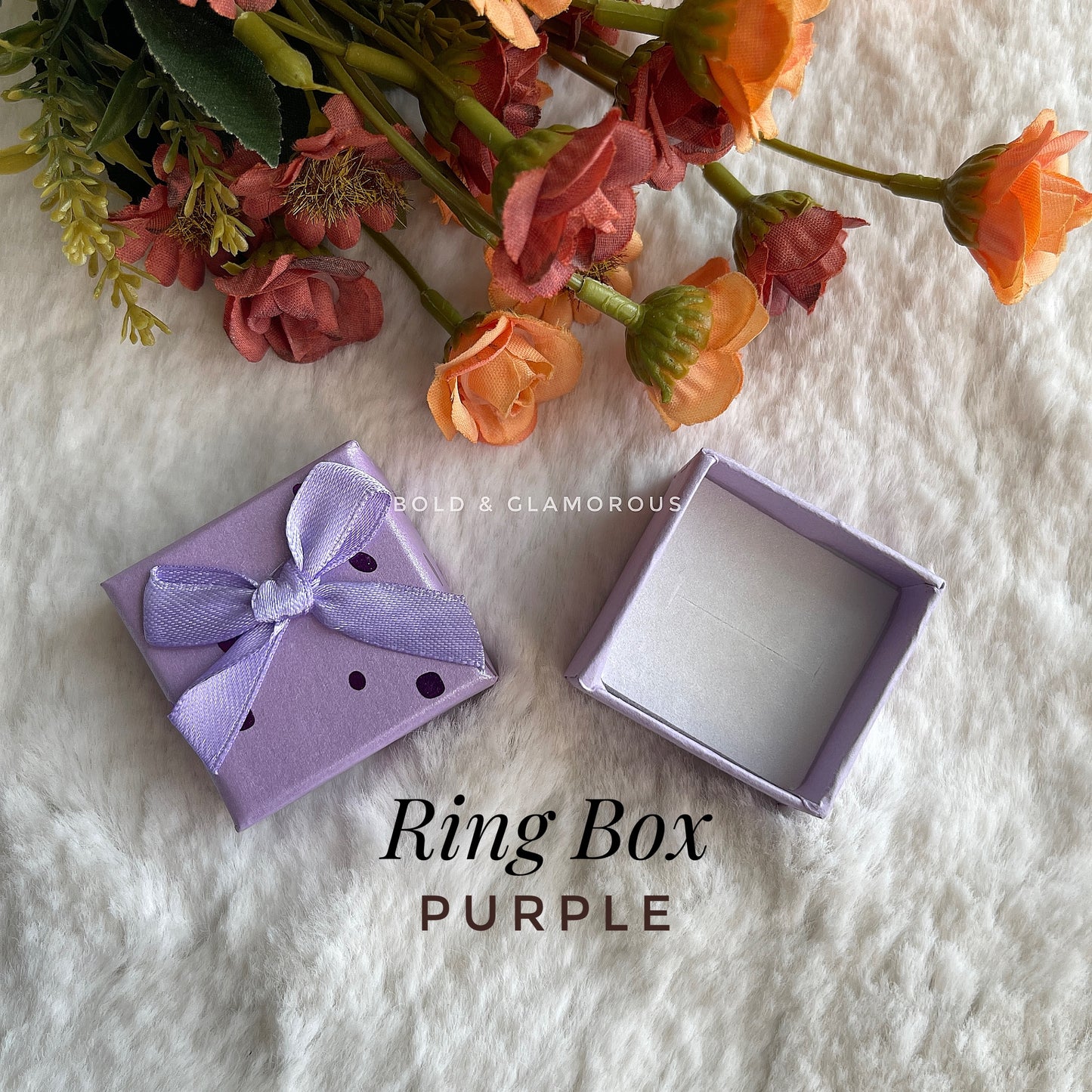 Square Bow Ring Box | Purple
