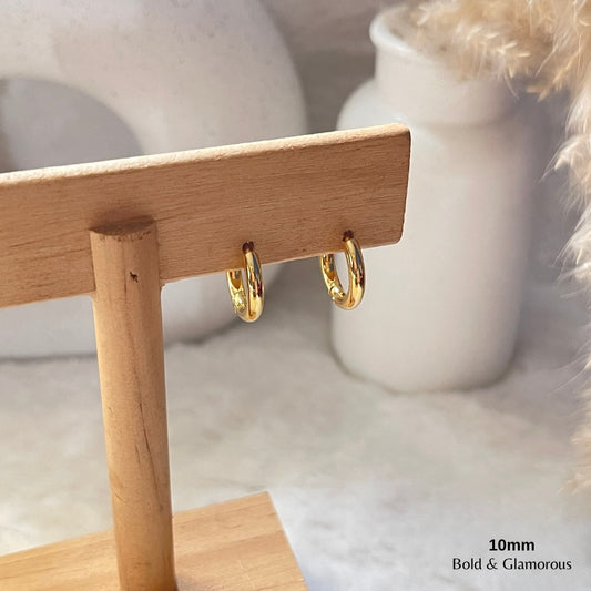 Simple Hoop Earring | 10mm | Gold