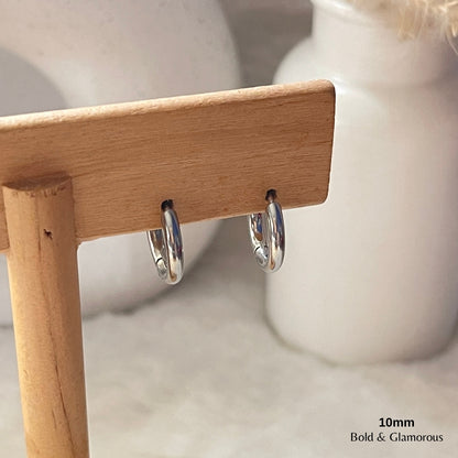 Simple Hoop Earring | 10mm | Silver