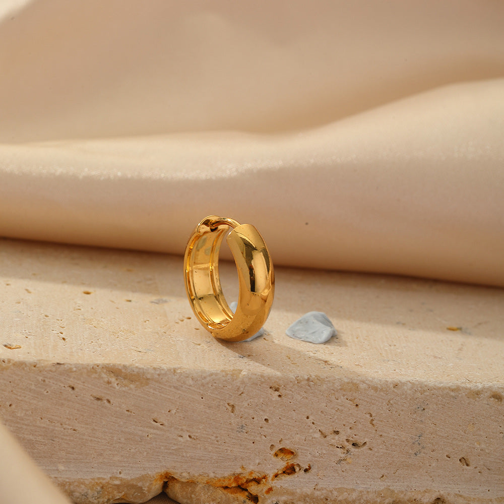 Chunky Hoop Earring | 12mm | Gold