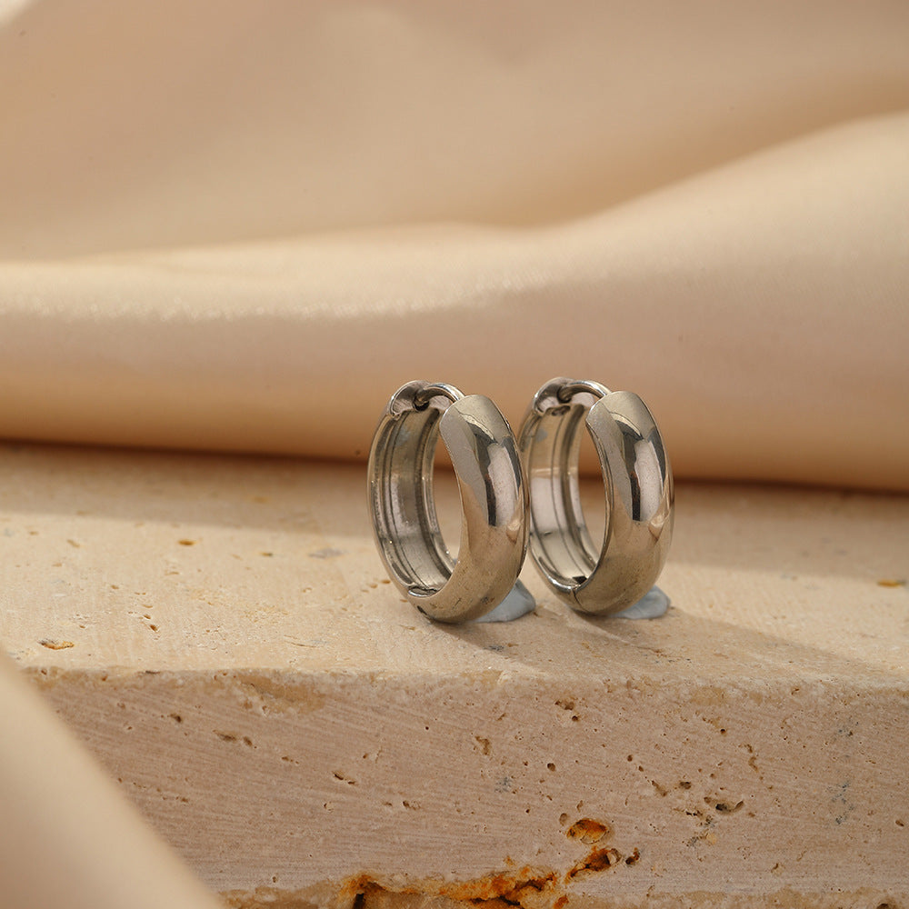 Chunky Hoop Earring | 12mm | Silver