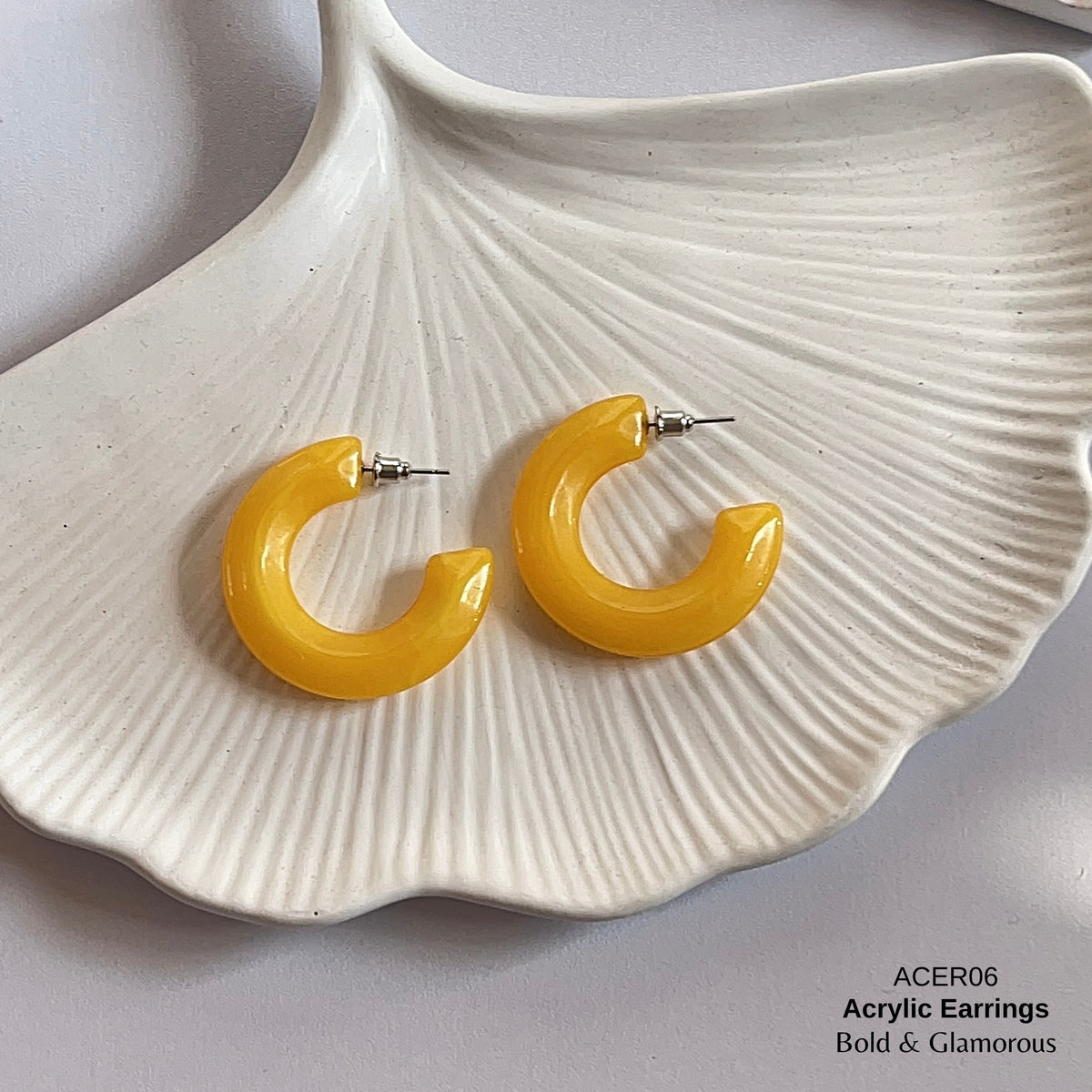 Acrylic Half Hoop Earring | ACER06 | Amber