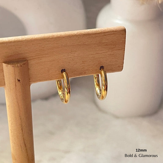 Simple Hoop Earring | 12mm | Gold