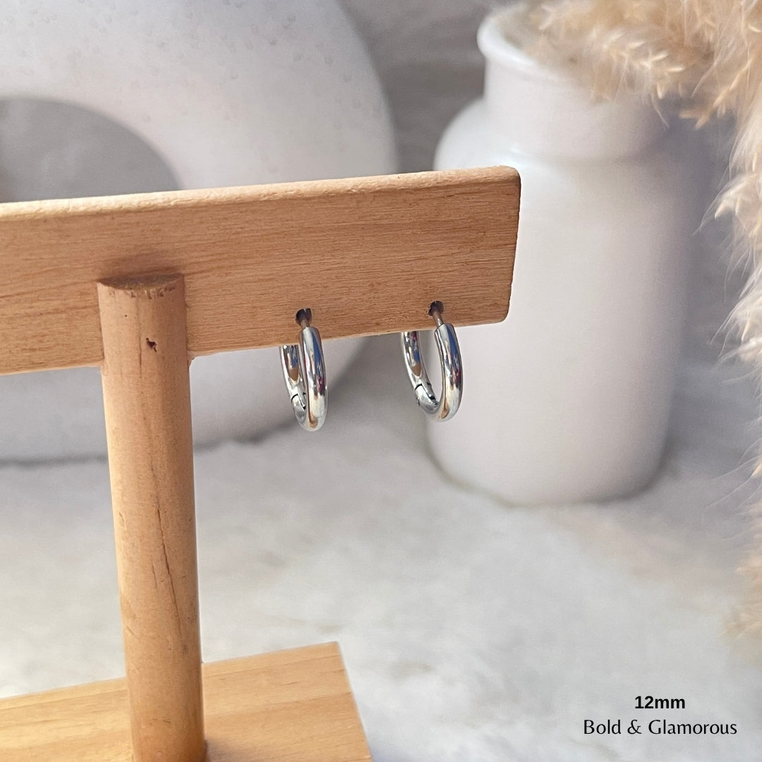 Simple Hoop Earring | 12mm | Silver