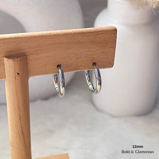 Simple Hoop Earring | 12mm | Silver