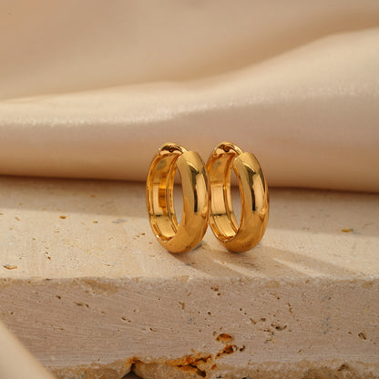 Chunky Hoop Earring | 14mm | Gold